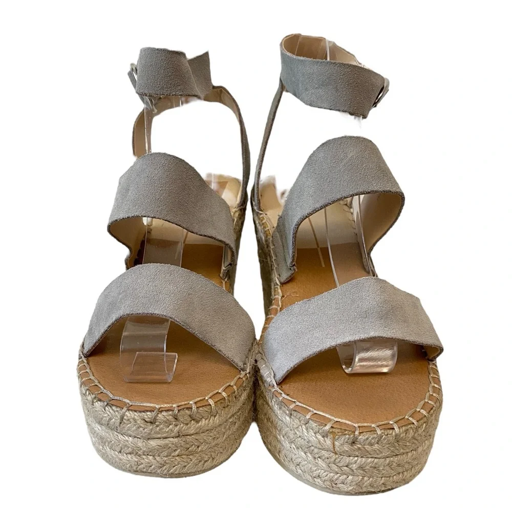Dolce Vita Shae Platform Espadrille Spring Boho Casual Chic‎ Wedge Sandal Gray